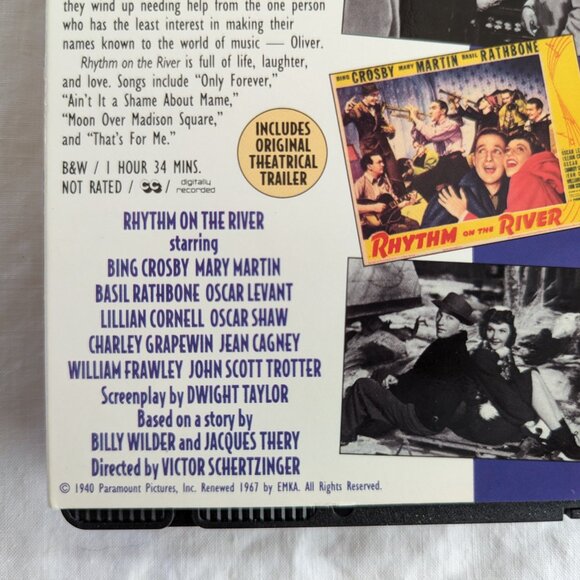 3/$15 Rhythm on the River (1940) VHS tape Bing Crosby Mary Martin - Picture 5 of 6